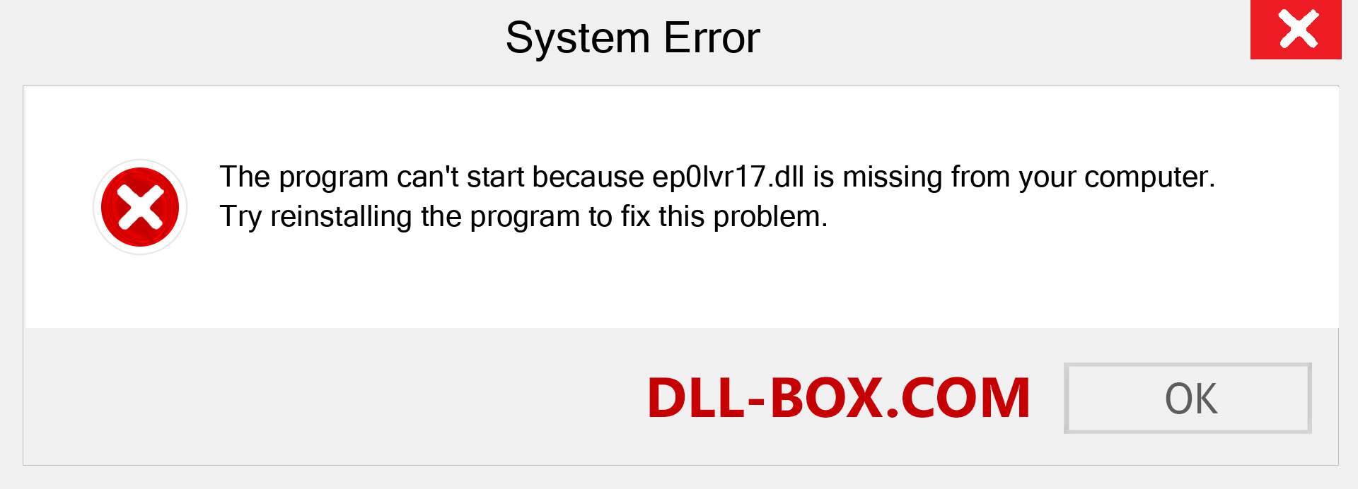  ep0lvr17.dll file is missing?. Download for Windows 7, 8, 10 - Fix  ep0lvr17 dll Missing Error on Windows, photos, images